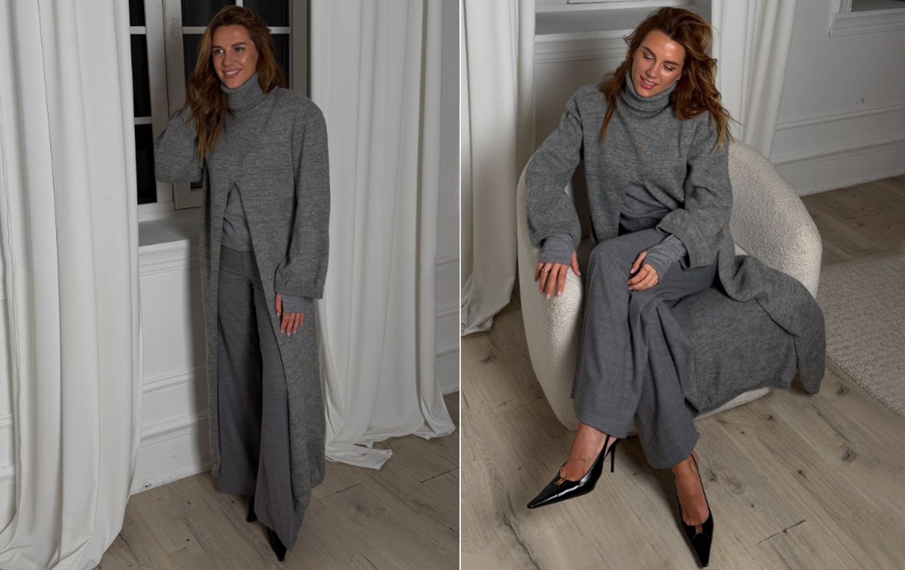 Як скласти монохромний "лук" на зиму: дружина Решетніка задає тренди